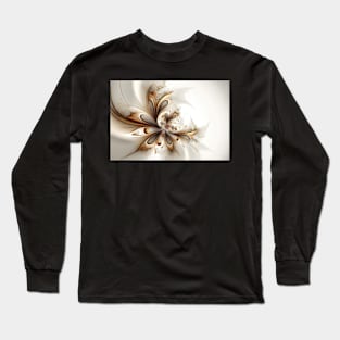 Abstract Floral Neutral Botanical Print Long Sleeve T-Shirt